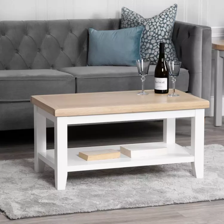 White painted deals wood coffee table